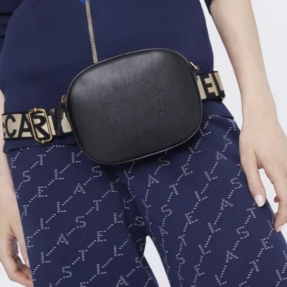 Stella McCartney Perforated Logo Crossbody Bag and Belt Bag Black W/ Tags Gift - Picture 4 of 15